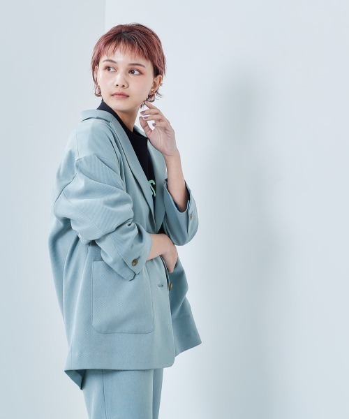 cepo（セポ）の「２ＷＡＹテーラードジャケット　※セットアップ可能（テーラードジャケット・レディース・オフホワイト/ブルー・M）」の20枚目の写真