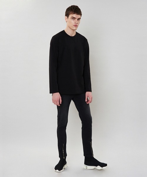VABEU(バーベウ)の「【VABEU 】サイドラインポイントティーシャツ / Sideline Pointed T-shirts(Tシャツ/カットソー・メンズ・ブラック/グレー/アイボリー・LARGE/XX-LARGE)」の18枚目の写真