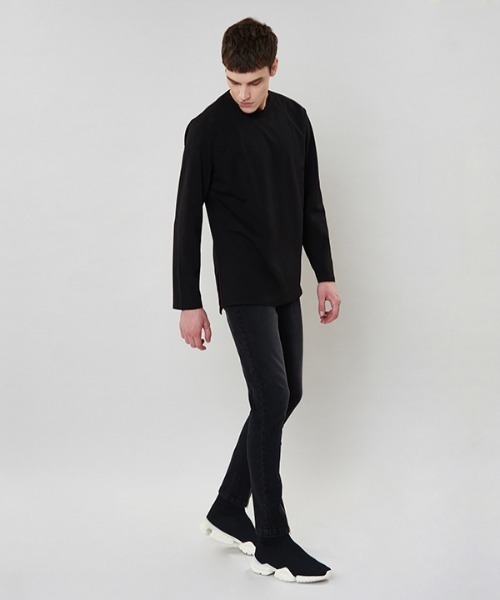 VABEU(バーベウ)の「【VABEU 】サイドラインポイントティーシャツ / Sideline Pointed T-shirts(Tシャツ/カットソー・メンズ・ブラック/グレー/アイボリー・LARGE/XX-LARGE)」の11枚目の写真