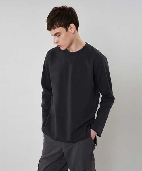 VABEU(バーベウ)の「【VABEU 】サイドラインポイントティーシャツ / Sideline Pointed T-shirts(Tシャツ/カットソー・メンズ・ブラック/グレー/アイボリー・LARGE/XX-LARGE)」の15枚目の写真