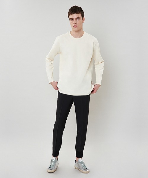 VABEU(バーベウ)の「【VABEU 】サイドラインポイントティーシャツ / Sideline Pointed T-shirts(Tシャツ/カットソー・メンズ・ブラック/グレー/アイボリー・LARGE/XX-LARGE)」の14枚目の写真