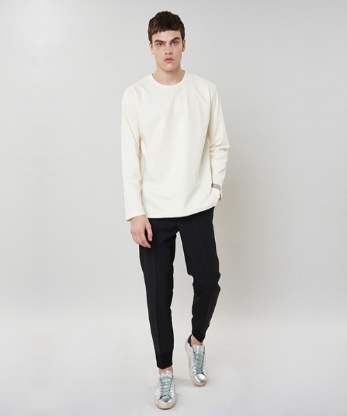 VABEU(バーベウ)の「【VABEU 】サイドラインポイントティーシャツ / Sideline Pointed T-shirts(Tシャツ/カットソー・メンズ・ブラック/グレー/アイボリー・LARGE/XX-LARGE)」の12枚目の写真