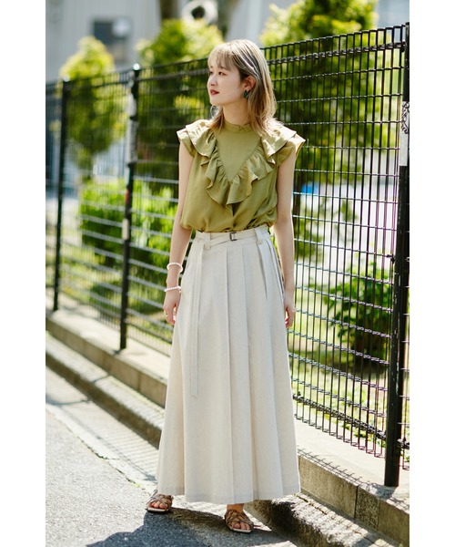 mici（ミチ）の「(mici)タックボリュームスカート（スカート・レディース・ベージュ/ネイビー・MEDIUM/SMALL）」の15枚目の写真