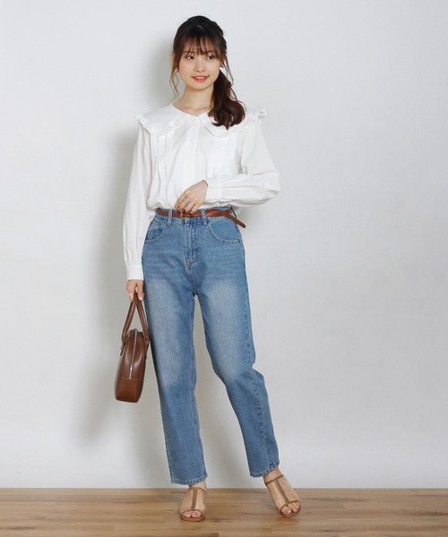 Crisp（クリスプ）の「ベーシックデニムパンツ（デニムパンツ・レディース・ネイビー/ブルー/アイボリー/ブラック・FREE）」の19枚目の写真