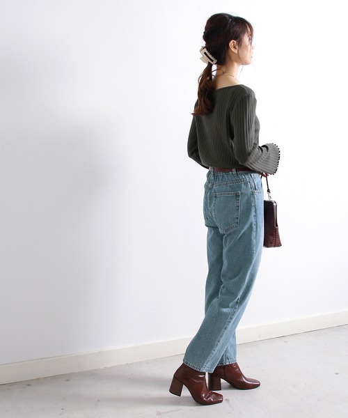 Crisp（クリスプ）の「ベーシックデニムパンツ（デニムパンツ・レディース・ネイビー/ブルー/アイボリー/ブラック・FREE）」の11枚目の写真