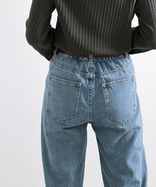 Crisp（クリスプ）の「ベーシックデニムパンツ（デニムパンツ・レディース・ネイビー/ブルー/アイボリー/ブラック・FREE）」の7枚目の写真