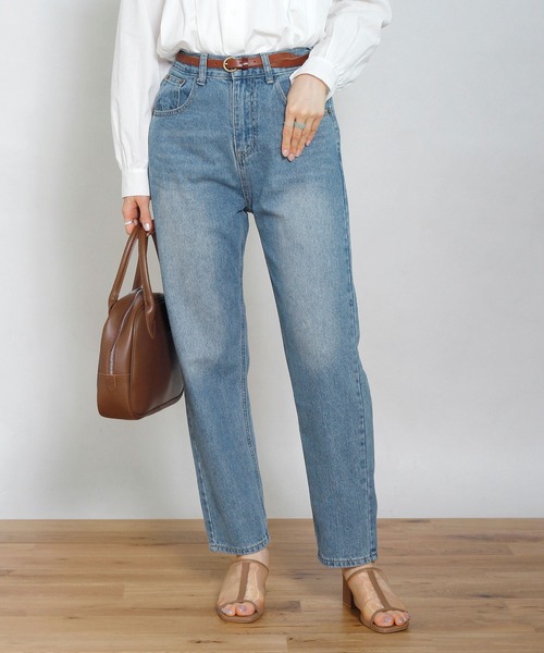 Crisp（クリスプ）の「ベーシックデニムパンツ（デニムパンツ・レディース・ネイビー/ブルー/アイボリー/ブラック・FREE）」の13枚目の写真