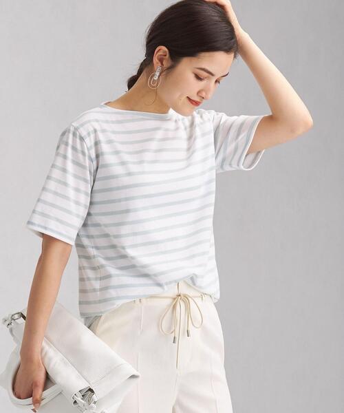 SAINT JAMES（セントジェームス）の「[ セントジェームス ] SAINT JAMES SC ピリアック ボーダー プルオーバー カットソー 21（Tシャツ/カットソー・レディース・ライトブルー/ライトグレー/ホワイト・3/1）」の3枚目の写真