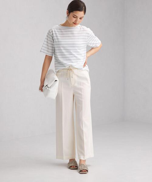 SAINT JAMES（セントジェームス）の「[ セントジェームス ] SAINT JAMES SC ピリアック ボーダー プルオーバー カットソー 21（Tシャツ/カットソー・レディース・ライトブルー/ライトグレー/ホワイト・3/1）」の4枚目の写真