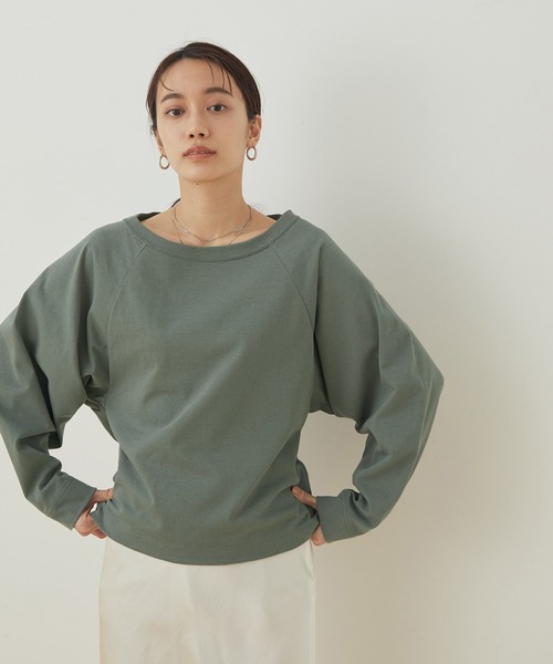 ADAM ET ROPE'(アダムエロペ)の「ワイドスリーブくびれTEE(Tシャツ/カットソー・レディース・ホワイト/ベージュ/グリーン・FREE)」の3枚目の写真