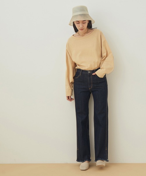 ADAM ET ROPE'(アダムエロペ)の「ワイドスリーブくびれTEE(Tシャツ/カットソー・レディース・ホワイト/ベージュ/グリーン・FREE)」の14枚目の写真