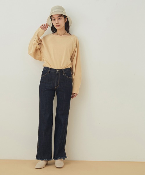 ADAM ET ROPE'(アダムエロペ)の「ワイドスリーブくびれTEE(Tシャツ/カットソー・レディース・ホワイト/ベージュ/グリーン・FREE)」の8枚目の写真