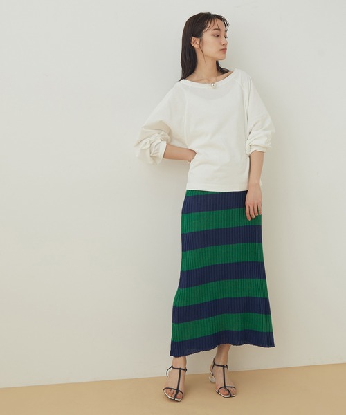 ADAM ET ROPE'(アダムエロペ)の「ワイドスリーブくびれTEE(Tシャツ/カットソー・レディース・ホワイト/ベージュ/グリーン・FREE)」の10枚目の写真