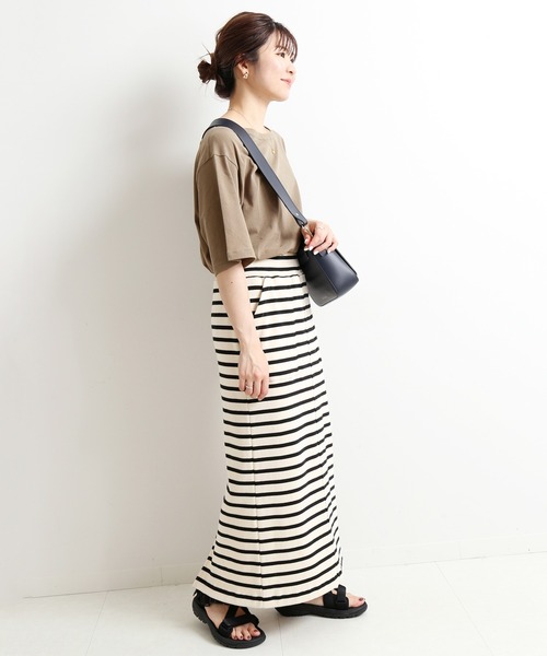 SLOBE IENA(スローブイエナ)の「ハイツイスト天竺5分袖TEE【手洗い可能】◆(Tシャツ/カットソー・レディース・ホワイト/グレー/カーキ/ピンク・FREE)」の12枚目の写真