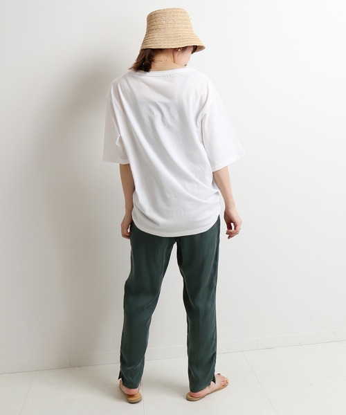 SLOBE IENA(スローブイエナ)の「ハイツイスト天竺5分袖TEE【手洗い可能】◆(Tシャツ/カットソー・レディース・ホワイト/グレー/カーキ/ピンク・FREE)」の16枚目の写真