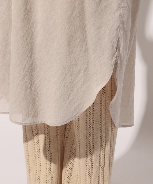 BAYFLOW（ベイフロー）の「シアーシャツワンピース（ワンピース・レディース・ブラック/ベージュ/ライトグリーン・FREE）」の19枚目の写真