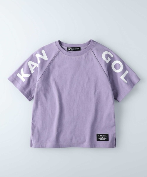 KANGOL KIDS(カンゴールキッズ)の「【KANGOL】ビッグシルエットラグランロゴTシャツ(Tシャツ/カットソー・キッズ・パープル/ブラック・105/140/130/120/155)」の2枚目の写真