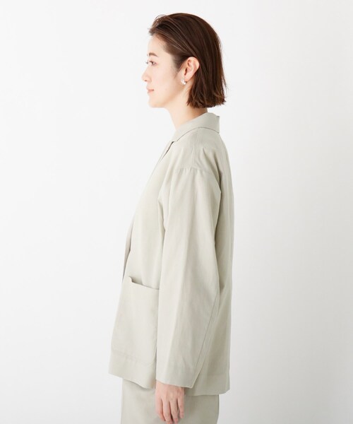 AG by aquagirl（エージーバイアクアガール）の「◆コットンリネンゆるテーラージャケット（テーラードジャケット・レディース・ガンメタ/オリーブ・38/36）」の13枚目の写真