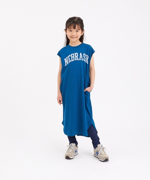 ALPHA LABEL(アルファーレーベル)の「COOL FABRIC LOGO ONE-PEACE(Tシャツ/カットソー・キッズ・オレンジ/ミント/チャコールグレー/ベージュ/ネイビー/カーキ・100/110/140/150/S/120/130)」の1枚目の写真