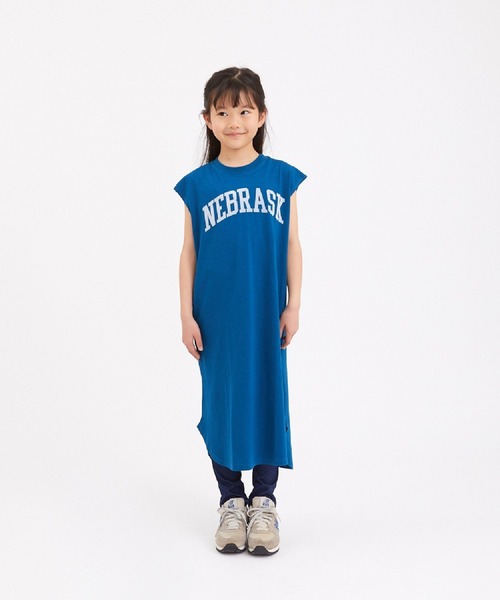 ALPHA LABEL(アルファーレーベル)の「COOL FABRIC LOGO ONE-PEACE(Tシャツ/カットソー・キッズ・オレンジ/ミント/チャコールグレー/ベージュ/ネイビー/カーキ・100/110/140/150/S/120/130)」の8枚目の写真