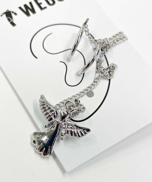 WEGO（ウィゴー）の「WEGO/エンジェルモチーフイヤカフピアス（ピアス（片耳用）・レディース・シルバー・FREE）」の3枚目の写真