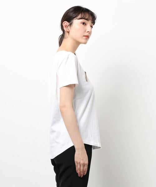 INTERPLANET（インタープラネット）の「オーガニックコットンテープ刺繍プルオーバー（Tシャツ/カットソー・レディース・チャコールグレー/オフホワイト/オリーブ・FREE）」の4枚目の写真