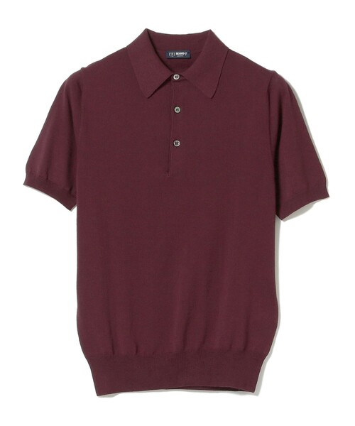 BEAMS F(ビームスエフ)の「BEAMS F / ニット ポロシャツ(ポロシャツ・メンズ・ホワイト/ネイビー/ダークブラウン/ブラック/パープル・46/48/50/52/44)」の5枚目の写真