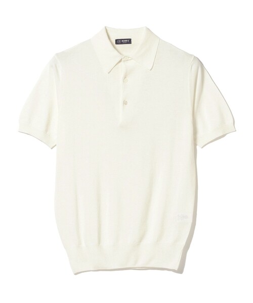 BEAMS F(ビームスエフ)の「BEAMS F / ニット ポロシャツ(ポロシャツ・メンズ・ホワイト/ネイビー/ダークブラウン/ブラック/パープル・46/48/50/52/44)」の1枚目の写真