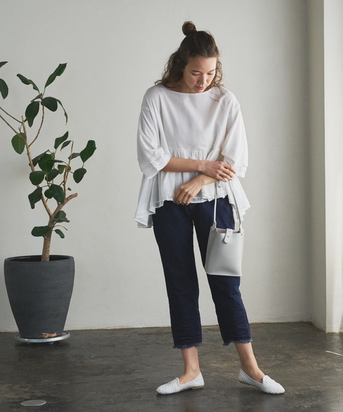 PUAL CE CIN（ピュアルセシン）の「インドコットンボイルプルオーバーブラウス（シャツ/ブラウス・レディース・ホワイト/ブラック/ベージュ/ブルー/ローズ・FREE）」の13枚目の写真