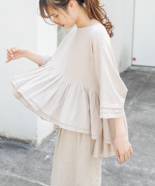 PUAL CE CIN（ピュアルセシン）の「インドコットンボイルプルオーバーブラウス（シャツ/ブラウス・レディース・ホワイト/ブラック/ベージュ/ブルー/ローズ・FREE）」の17枚目の写真