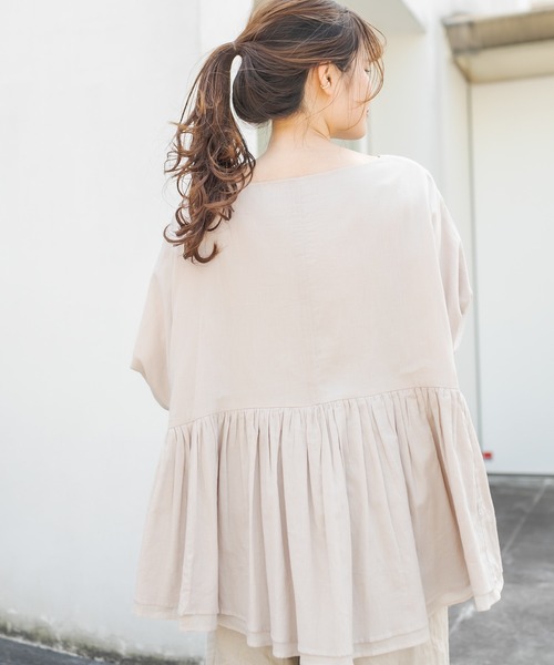 PUAL CE CIN（ピュアルセシン）の「インドコットンボイルプルオーバーブラウス（シャツ/ブラウス・レディース・ホワイト/ブラック/ベージュ/ブルー/ローズ・FREE）」の18枚目の写真