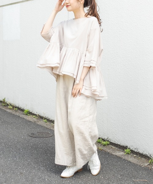 PUAL CE CIN（ピュアルセシン）の「インドコットンボイルプルオーバーブラウス（シャツ/ブラウス・レディース・ホワイト/ブラック/ベージュ/ブルー/ローズ・FREE）」の20枚目の写真