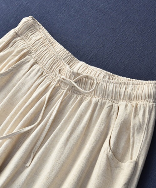 aimoha（アイモハ）の「綿麻ワイドパンツ（その他パンツ・レディース・ブラック/グリーン/オフホワイト/ホワイト/ピンク・MEDIUM/LARGE/SMALL）」の11枚目の写真