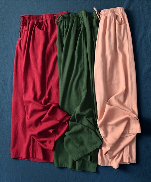 aimoha（アイモハ）の「綿麻ワイドパンツ（その他パンツ・レディース・ブラック/グリーン/オフホワイト/ホワイト/ピンク・MEDIUM/LARGE/SMALL）」の21枚目の写真