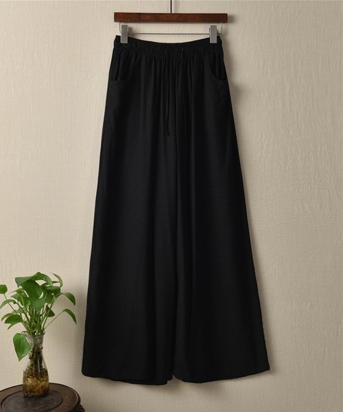 aimoha（アイモハ）の「綿麻ワイドパンツ（その他パンツ・レディース・ブラック/グリーン/オフホワイト/ホワイト/ピンク・MEDIUM/LARGE/SMALL）」の15枚目の写真