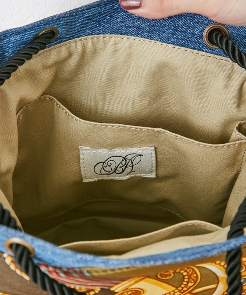 BEARDSLEY(ビアズリー)の「【アソート】ヴィンテージスカーフバッグ(トートバッグ・レディース・インディゴブルー・FREE)」の10枚目の写真