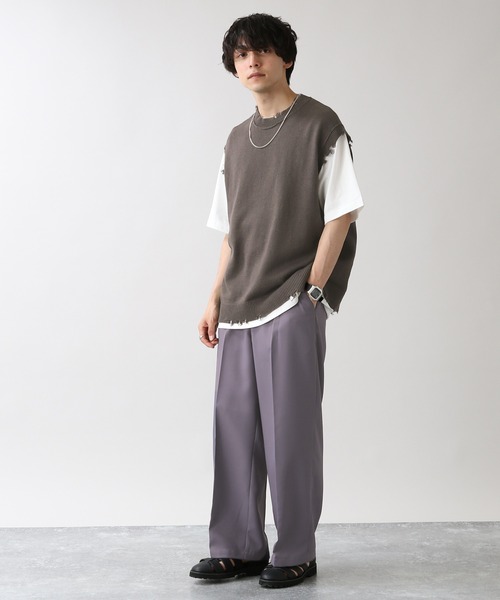 RAGEBLUE（レイジブルー）の「綿麻ダメージニットクルーベスト/949595（ベスト・メンズ・ブラック/ベージュ/ブラウン・MEDIUM/LARGE）」の9枚目の写真