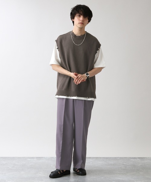 RAGEBLUE（レイジブルー）の「綿麻ダメージニットクルーベスト/949595（ベスト・メンズ・ブラック/ベージュ/ブラウン・MEDIUM/LARGE）」の17枚目の写真