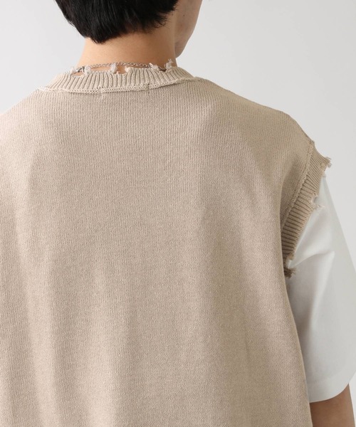 RAGEBLUE（レイジブルー）の「綿麻ダメージニットクルーベスト/949595（ベスト・メンズ・ブラック/ベージュ/ブラウン・MEDIUM/LARGE）」の22枚目の写真