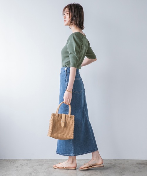 A part by（アパートバイ）の「デニムロングタイトスカート　951253（デニムスカート・レディース・ブラック/ネイビー/ブルー・MEDIUM/LARGE）」の20枚目の写真