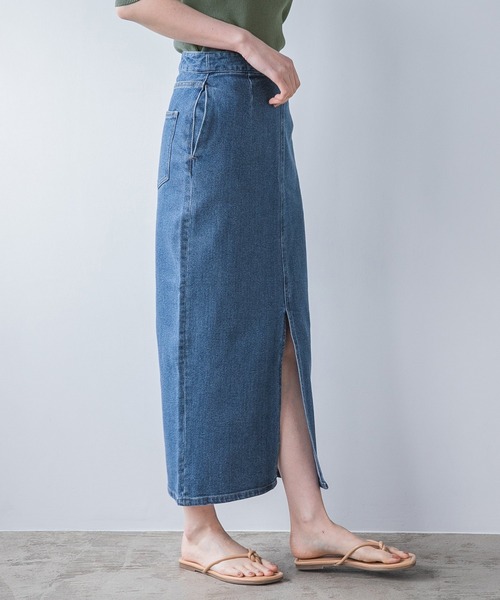 A part by（アパートバイ）の「デニムロングタイトスカート　951253（デニムスカート・レディース・ブラック/ネイビー/ブルー・MEDIUM/LARGE）」の7枚目の写真