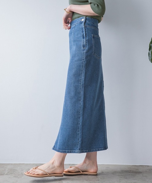 A part by（アパートバイ）の「デニムロングタイトスカート　951253（デニムスカート・レディース・ブラック/ネイビー/ブルー・MEDIUM/LARGE）」の16枚目の写真