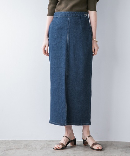 A part by（アパートバイ）の「デニムロングタイトスカート　951253（デニムスカート・レディース・ブラック/ネイビー/ブルー・MEDIUM/LARGE）」の12枚目の写真