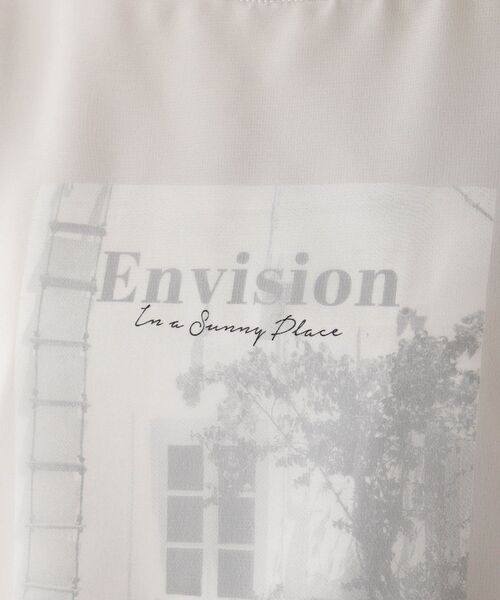 DRESKIP（ドレスキップ）の「◆ひんやりシフォンレイヤード転写プリントTシャツ（Tシャツ/カットソー・レディース・オフホワイト/ライトベージュ/黄緑系/キャメル/ブラック/パープル・03/02/04）」の13枚目の写真