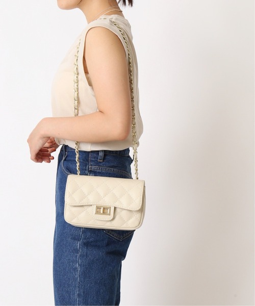 U by SPICK&SPAN(ユーバイスピックアンドスパン)の「【AULENTTI/オウレンティ】 キルティングショルダーバッグ◆(ショルダーバッグ・レディース・ブラック/アイボリー/ボルドー・FREE)」の8枚目の写真