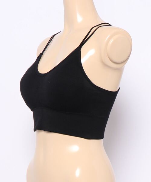 RASVOA(ラスボア)の「ダブルストラップブラトップ(キャミソール・レディース・ブラック/オフホワイト・FREE)」の4枚目の写真