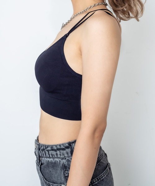 RASVOA(ラスボア)の「ダブルストラップブラトップ(キャミソール・レディース・ブラック/オフホワイト・FREE)」の6枚目の写真