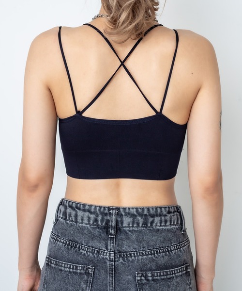 RASVOA(ラスボア)の「ダブルストラップブラトップ(キャミソール・レディース・ブラック/オフホワイト・FREE)」の5枚目の写真