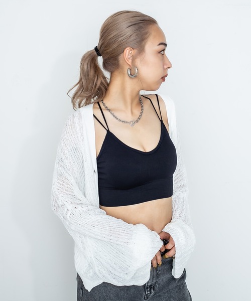 RASVOA(ラスボア)の「ダブルストラップブラトップ(キャミソール・レディース・ブラック/オフホワイト・FREE)」の11枚目の写真