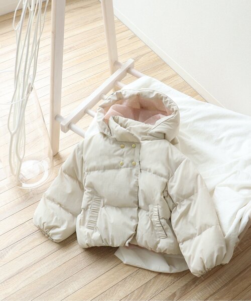 apres les cours（アプレレクール）の「ダブルボタン中綿アウター_ウォッシャブル（ダウンジャケット/コート・キッズ・ベージュ/ミント/アイボリー・120/130/80/90/110/100/140）」の2枚目の写真